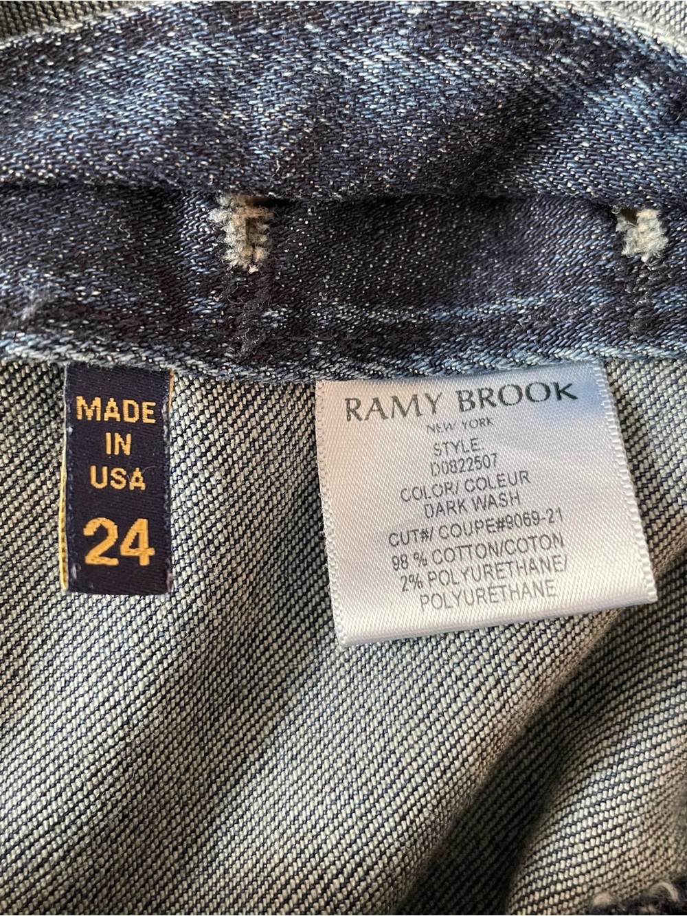 Ramy Brook Romee High Waisted Flare Jeans Dark Wash Blue Cotton Denim Size 24 - Picture 14 of 14